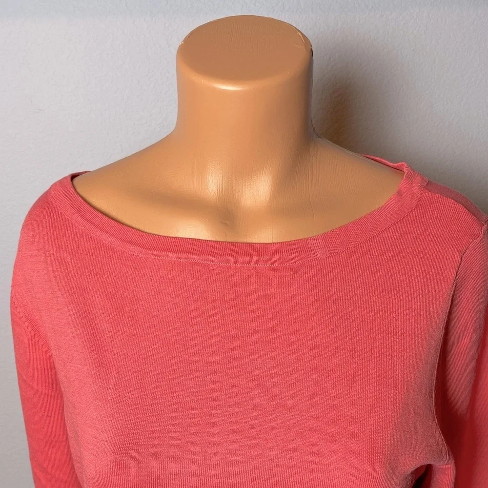 Silk Knit Hibiscus Charter Club Boatneck Top - Picture 2 of 7